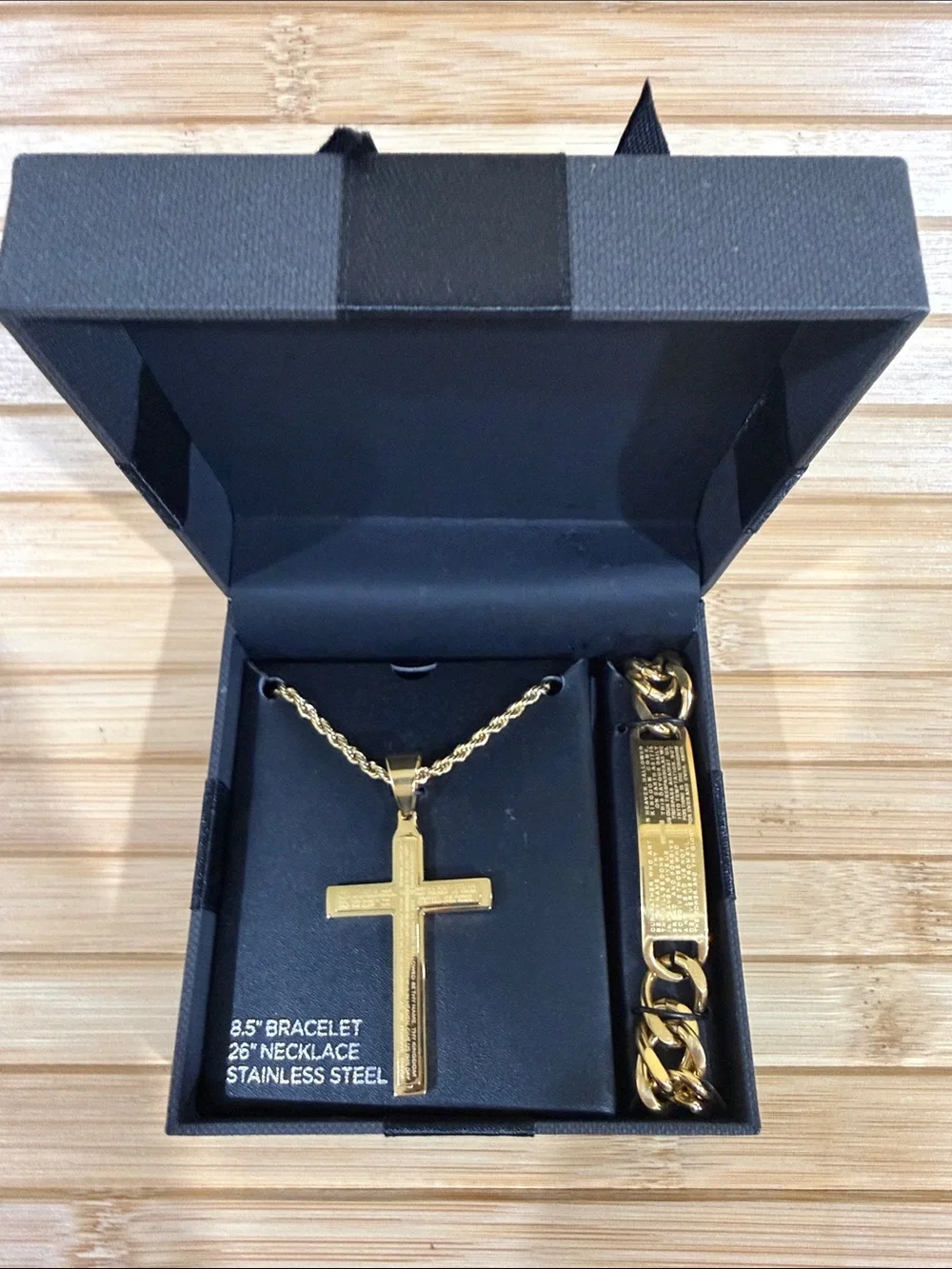 Men’s Stainless Steel gold chain pendant & Bracelet - Tarnish free